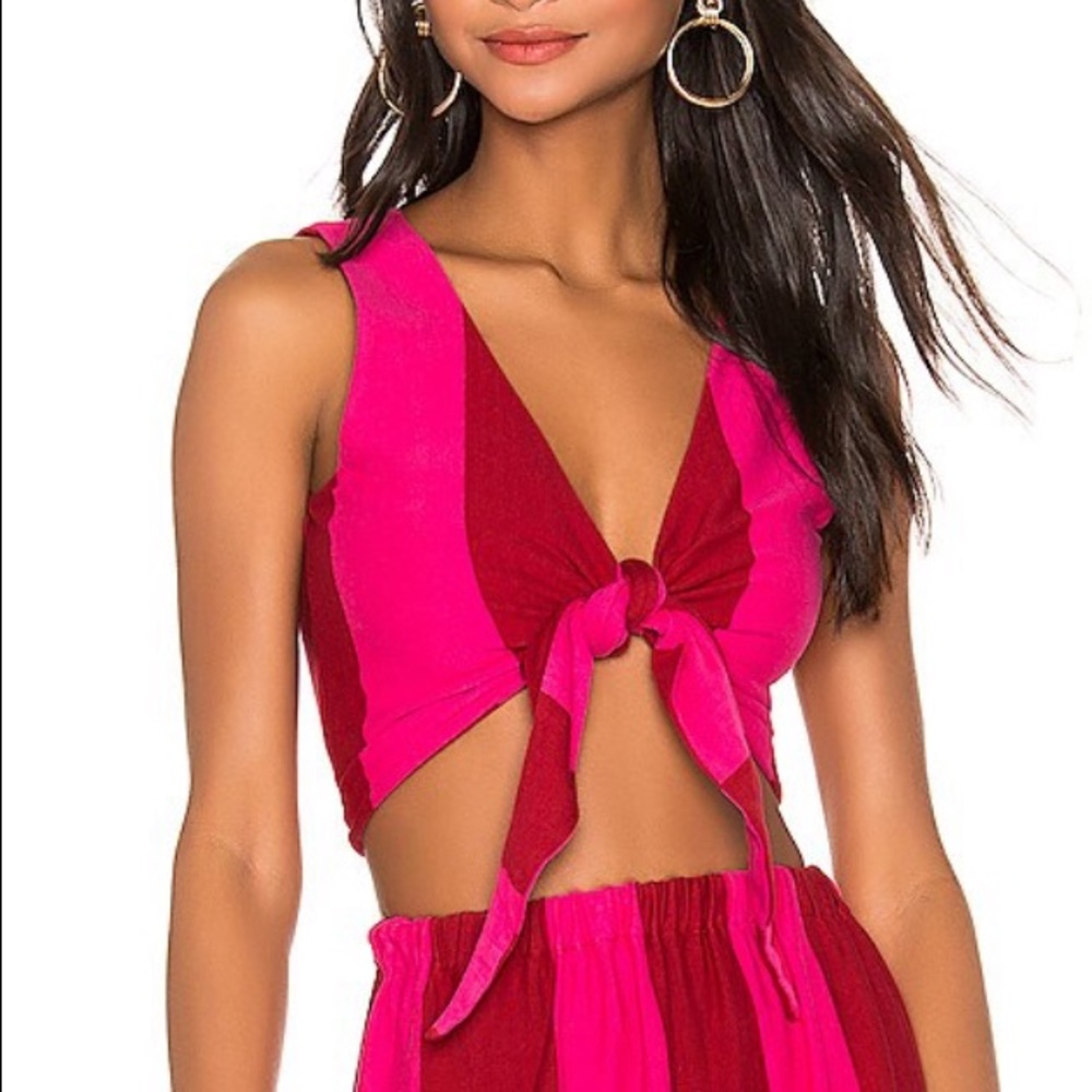 🎉🛍️ MOVING SALE • MDS Stripes Clair tie front Crop top 0